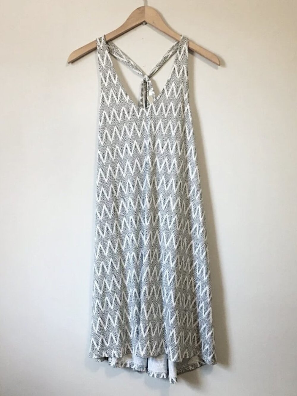 H&M Cotton Modal B&W Zigzag Halter Neck Dress - S Bohemian